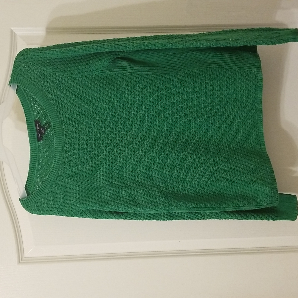 Lands End Kelly Green Textured Sweater Size XSP